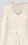 Textured Stretch Jersey Long Sleeve Midi Dress
