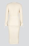 Textured Stretch Jersey Long Sleeve Midi Dress