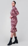 Womens Cut Out Printed Midi Flare Dress