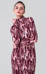 Womens Cut Out Printed Midi Flare Dress