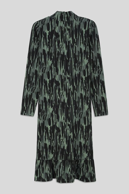 Womens Cut Out Printed Midi Flare Dress