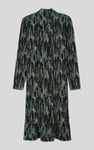 Womens Cut Out Printed Midi Flare Dress