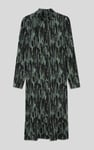 Womens Cut Out Printed Midi Flare Dress