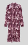 Womens Cut Out Printed Midi Flare Dress