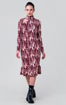 Womens Cut Out Printed Midi Flare Dress