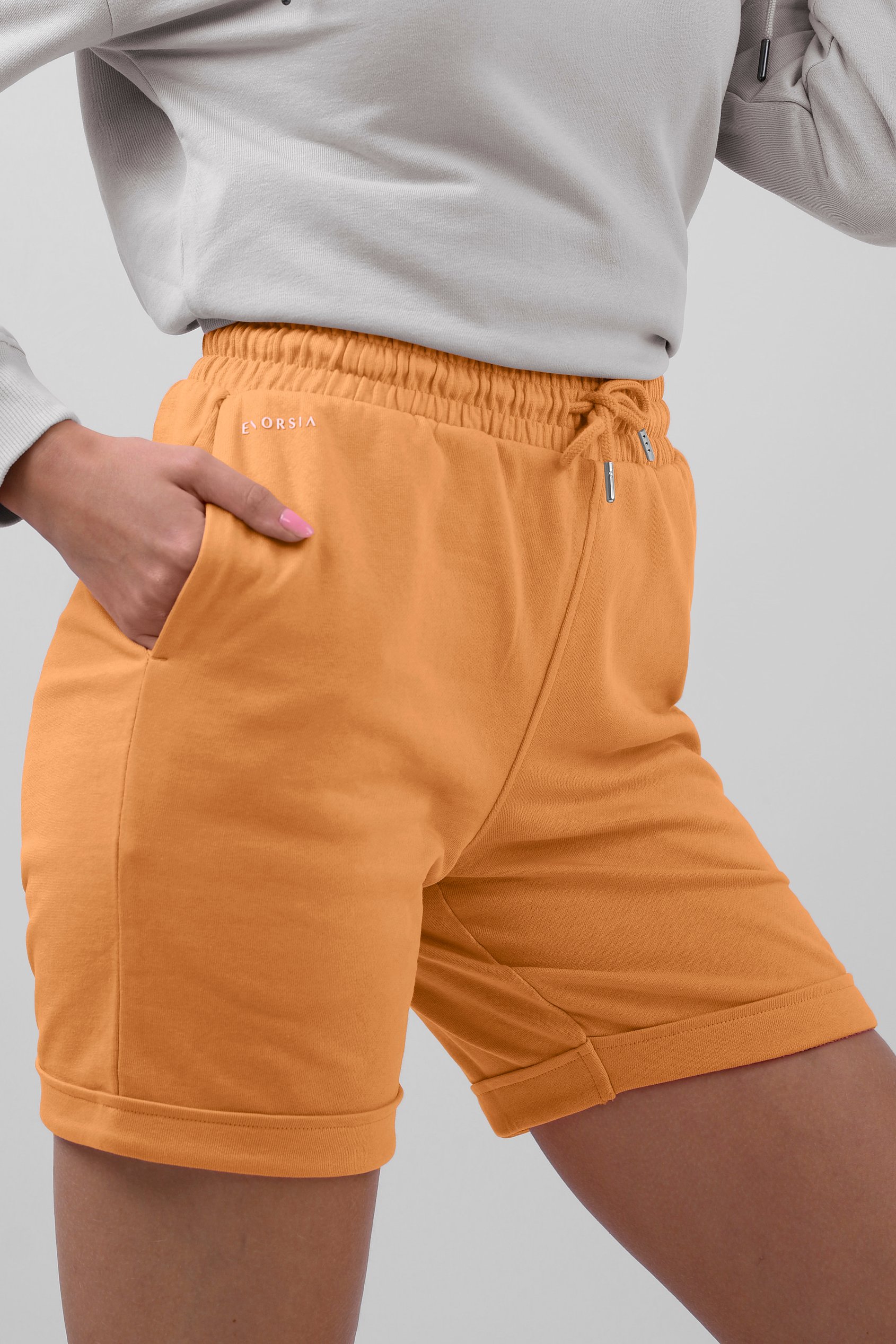 Enorsia Women's Orange Roll Up Pull-On Shorts - Uk 16
