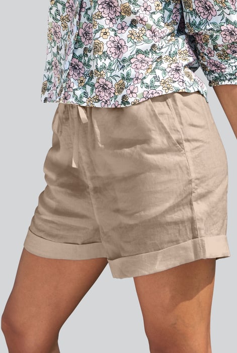 Cream Linen Blend Shorts