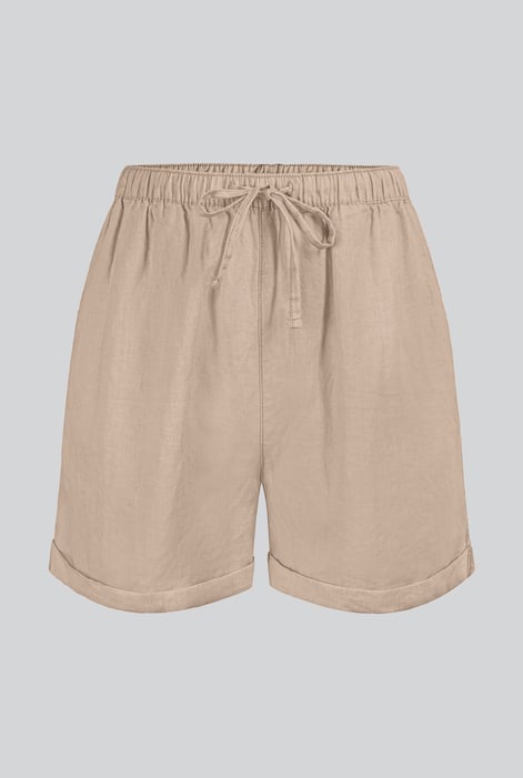 Cream Linen Blend Shorts
