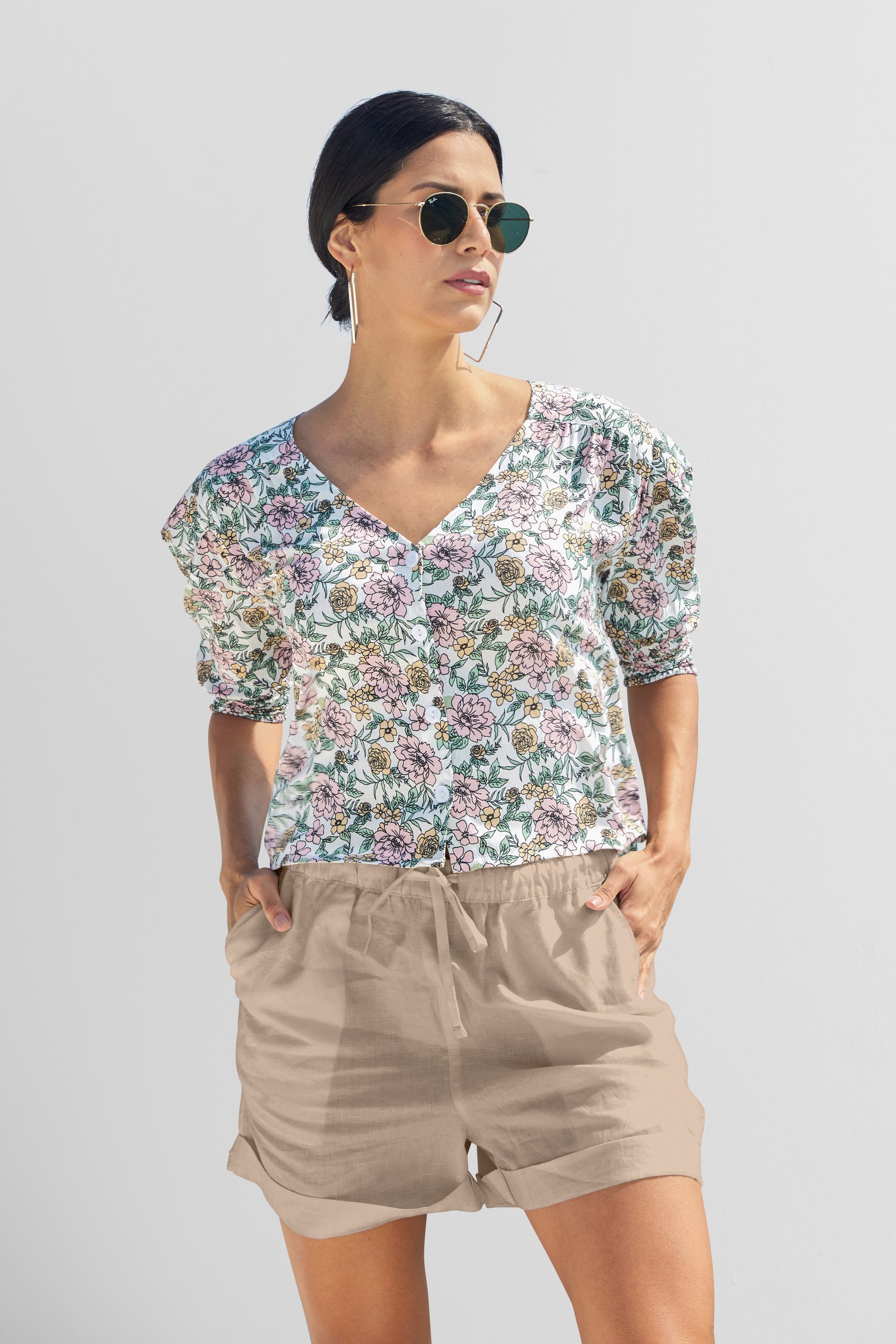 Linen Blend Shorts
