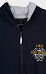 Mens Wave Full Zip  Contrast Hoodie