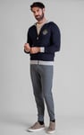 Mens Wave Full Zip  Contrast Hoodie