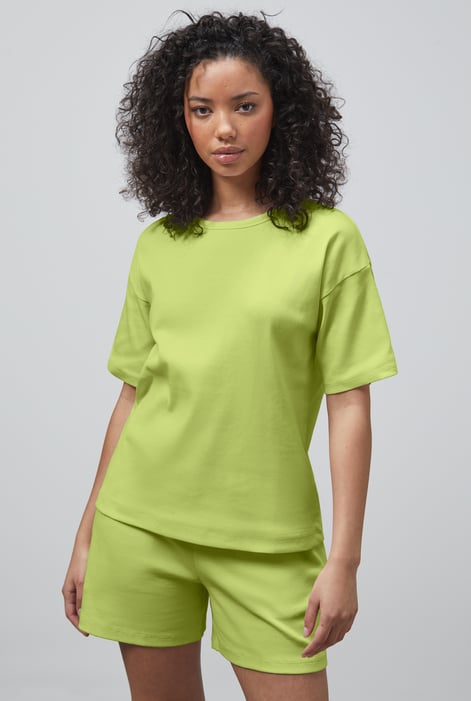 White Oversized Ribbed T-Shirt & Shorts Set