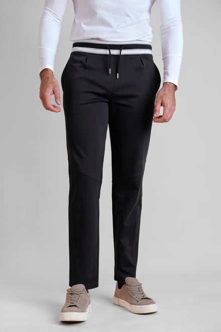 Men's Striped Rib Waistband Jersey Trouser