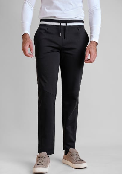 Men's Striped Rib Waistband Jersey Trouser