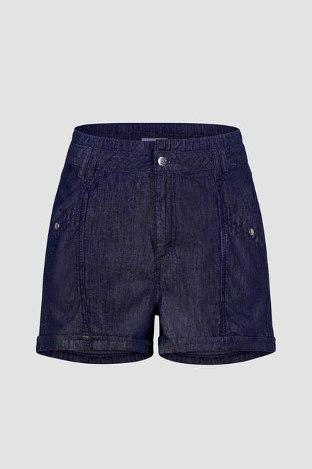 High-Waisted Denim Shorts With Button Details