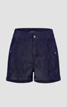 High-Waisted Denim Shorts With Button Details