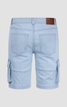 Light Blue Stretch Denim Cargo Shorts