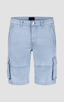 Light Blue Stretch Denim Cargo Shorts