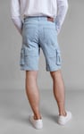 Light Blue Stretch Denim Cargo Shorts