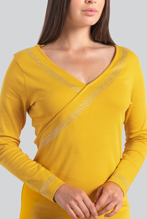 Embellished V-Neck Jersey Mini Dress