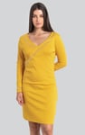 Womens Full Sleeve Embroidered Wrap Dress