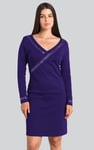 Womens Full Sleeve Embroidered Wrap Dress