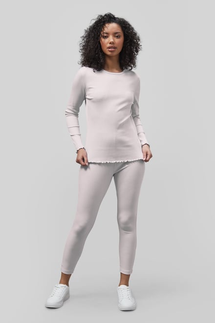 LS Picoting Ribbed T-Shirt & Leggings Set