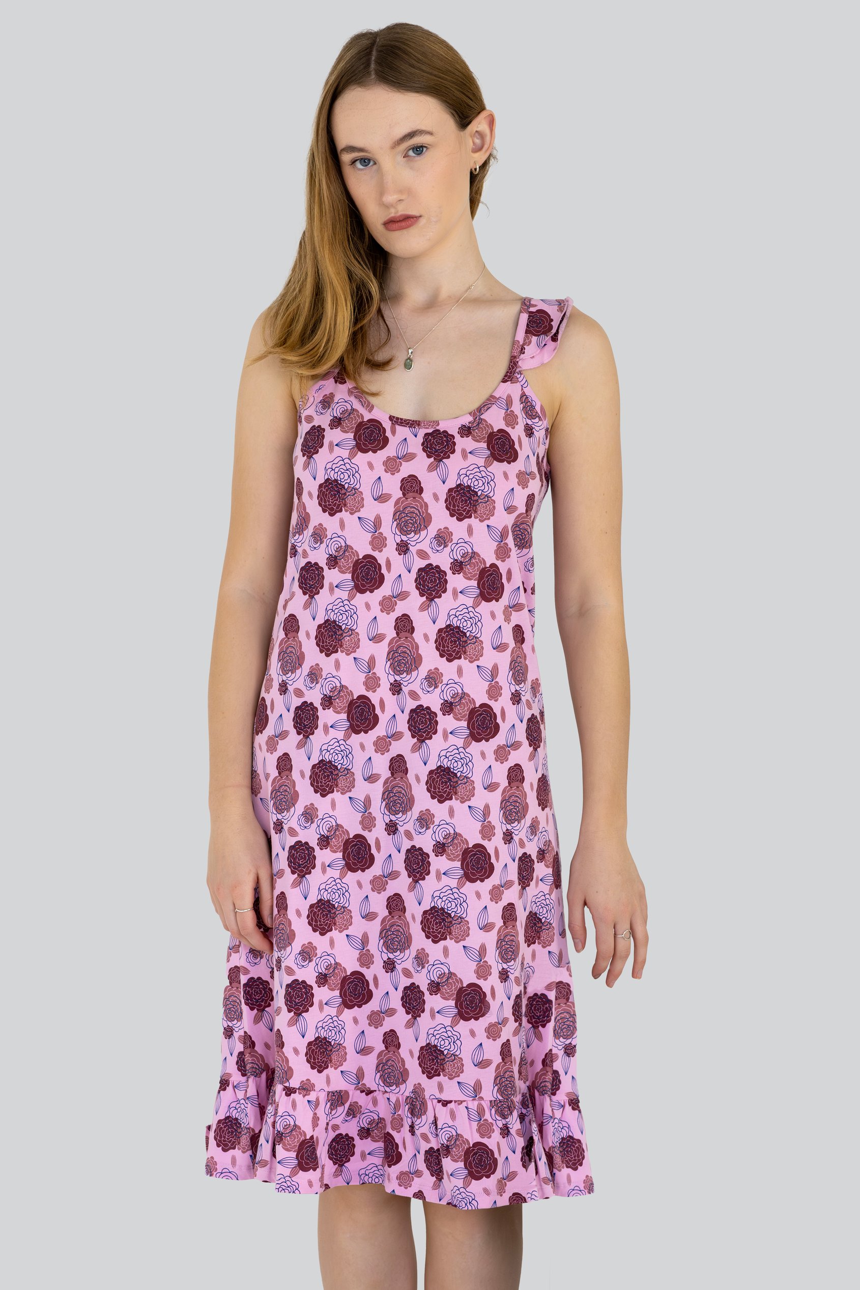 Women's Jersey Cami Nightdress With Frill Detailing