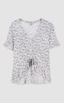 Short Ruffle Sleeve Cotton Printed Pyjamas Set