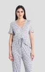 Short Ruffle Sleeve Cotton Printed Pyjamas Set