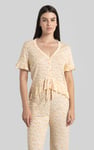 Short Ruffle Sleeve Cotton Printed Pyjamas Set