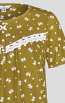 Butterfly Printed S/S Nightwear With Lacetrims