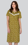 Butterfly Printed S/S Nightwear With Lacetrims