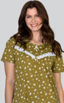 Butterfly Printed S/S Nightwear With Lacetrims