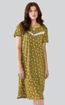 Butterfly Printed S/S Nightwear With Lacetrims