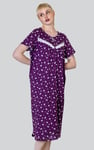 Butterfly Printed S/S Nightwear With Lacetrims