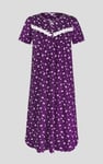 Butterfly Printed S/S Nightwear With Lacetrims