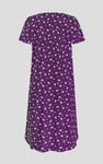 Butterfly Printed S/S Nightwear With Lacetrims