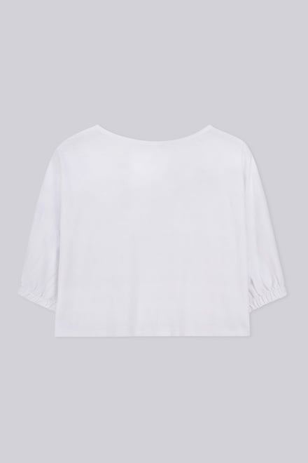 Wide Trouser And Crop Blouson Sleeve Top Set