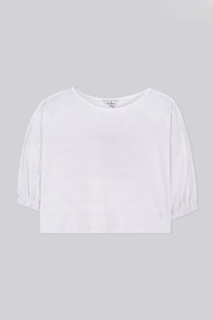 Wide Trouser And Crop Blouson Sleeve Top Set