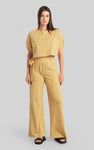 Wide Trouser And Crop Blouson Sleeve Top Set