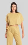 Wide Trouser And Crop Blouson Sleeve Top Set