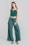 Striped Flare pant with Strappy Top Set