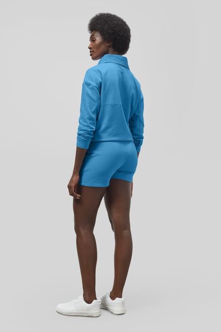Women’s Quarter Zip Relaxed Sweatshirt and Short Set | Enorsia