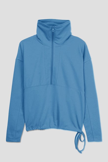 Women’s Quarter Zip Relaxed Sweatshirt and Short Set | Enorsia