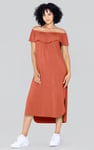 Off Shoulder Ruffle Jersey Dress
