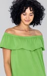Off Shoulder Ruffle Jersey Dress