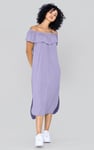 Off Shoulder Ruffle Jersey Dress