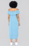 Off Shoulder Ruffle Jersey Dress