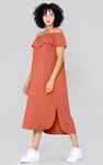 Off Shoulder Ruffle Jersey Dress